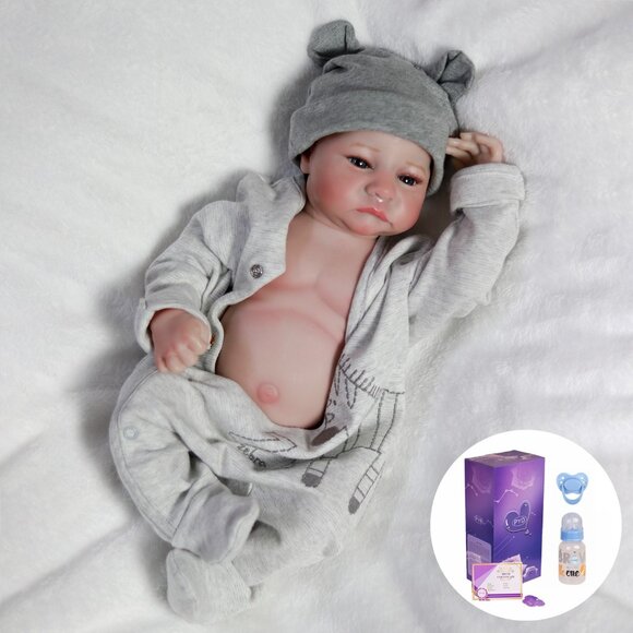 Realistic Reborn Baby Dolls Full Body Vinyl Silicone Newborn Doll Boy Bath Gift - Picture 1 of 7